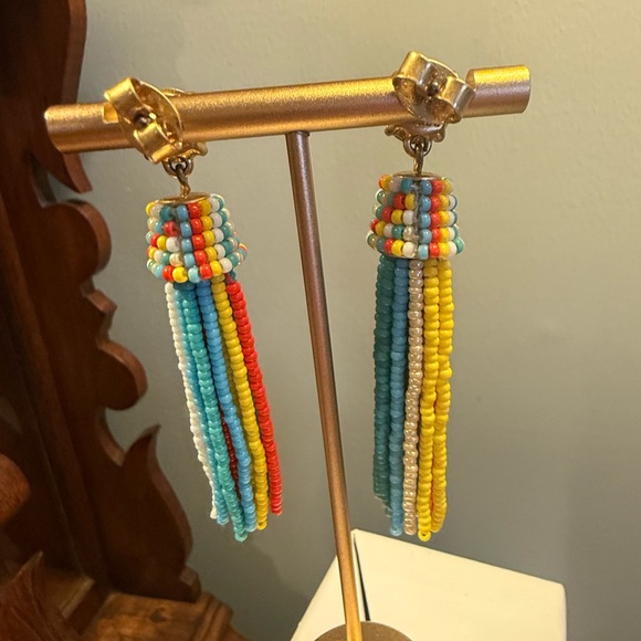 J. Crew Multicolor Beaded Tassel Earrings - Picture 5 of 8